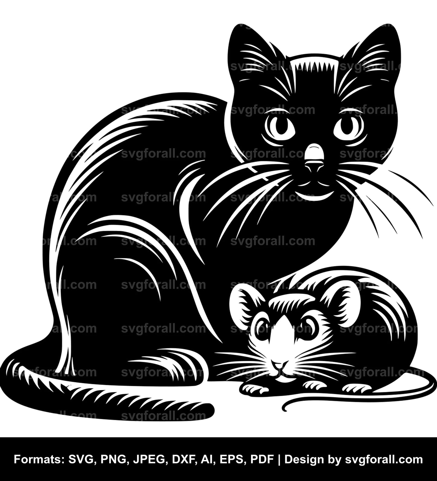 Cat With Mouse SVG