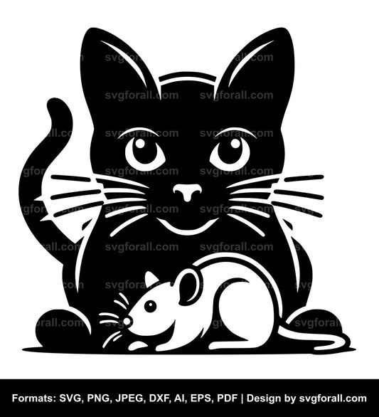 Cat With Mouse SVG PNG