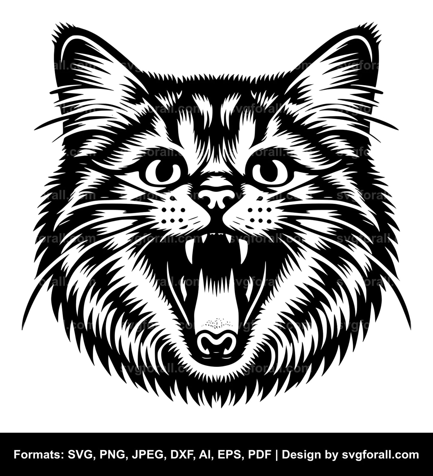 Cat With Open Mouth SVG PNG