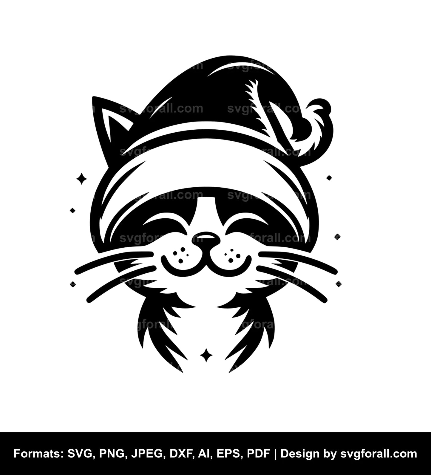 Cat With Santa Hat SVG