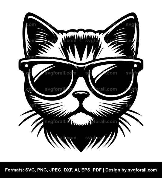 Cat With Sunglasses SVG