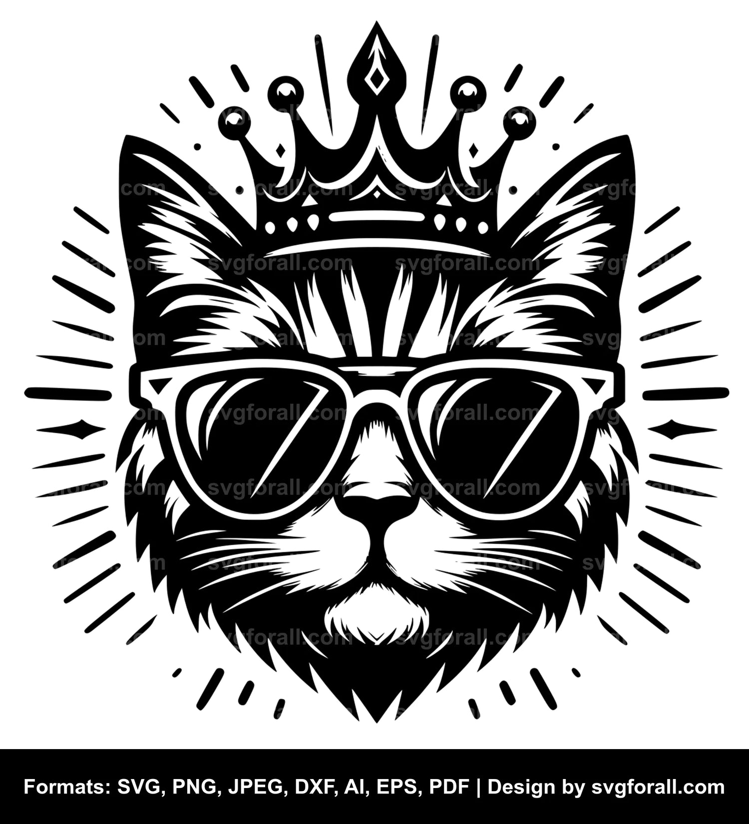 Cat With Sunglasses SVG Design