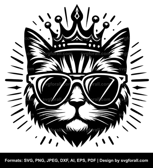 Cat With Sunglasses SVG Design