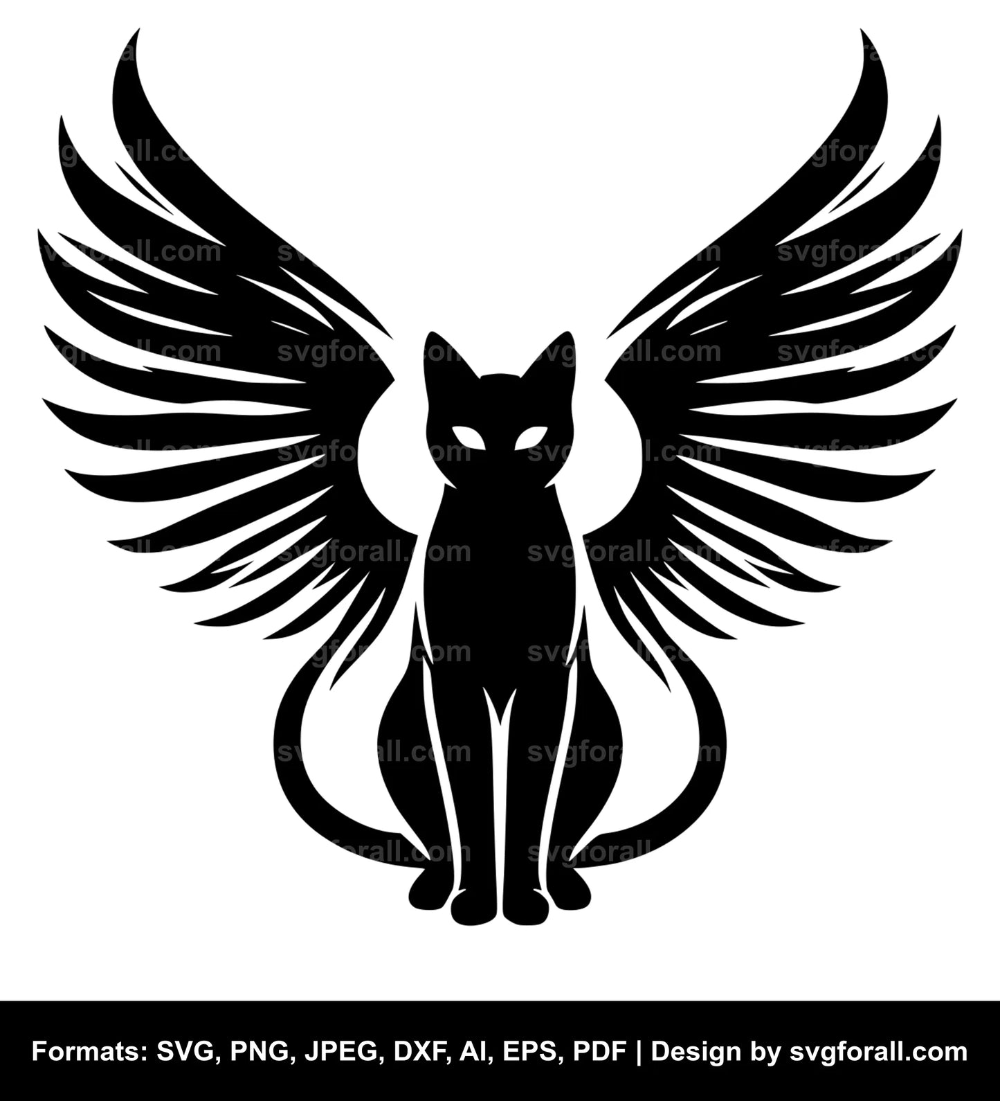 Cat With Wings SVG Vector