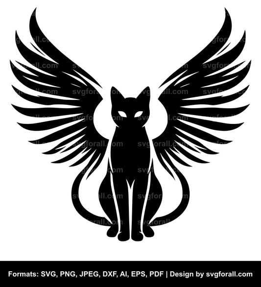 Cat With Wings SVG Vector