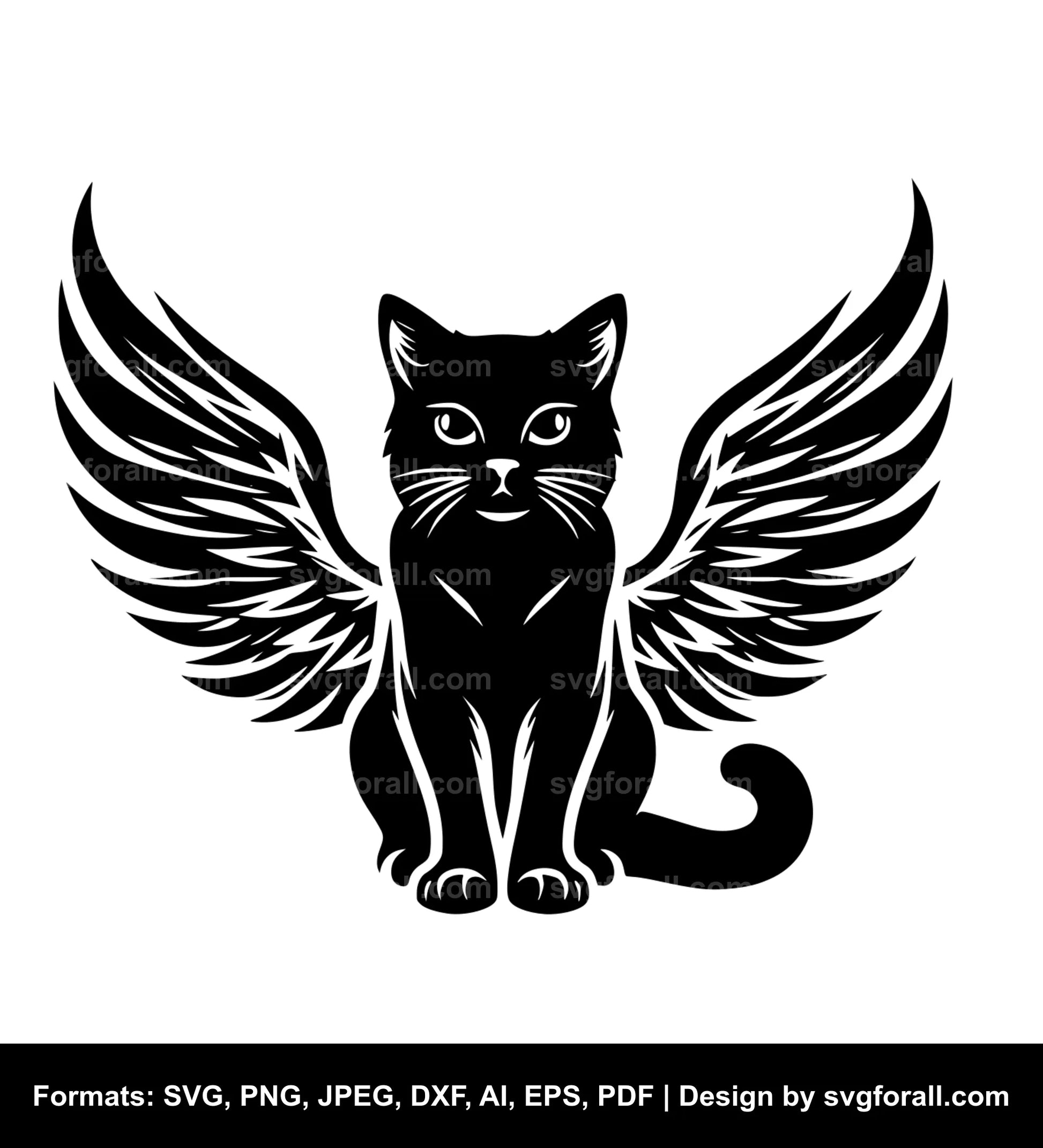 Cat With Wings Vector SVG