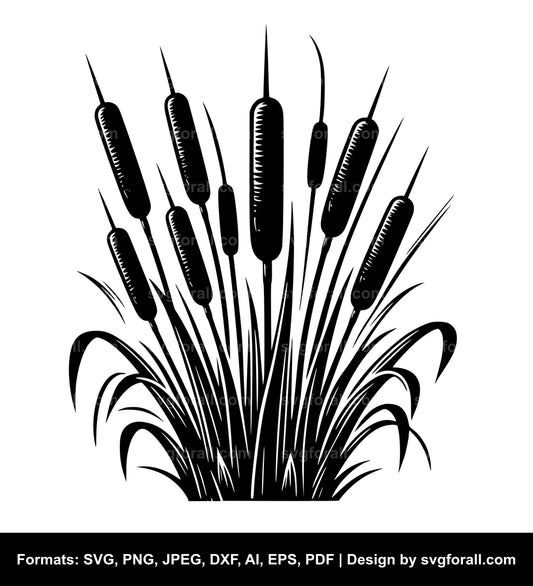 Cattail Black SVG