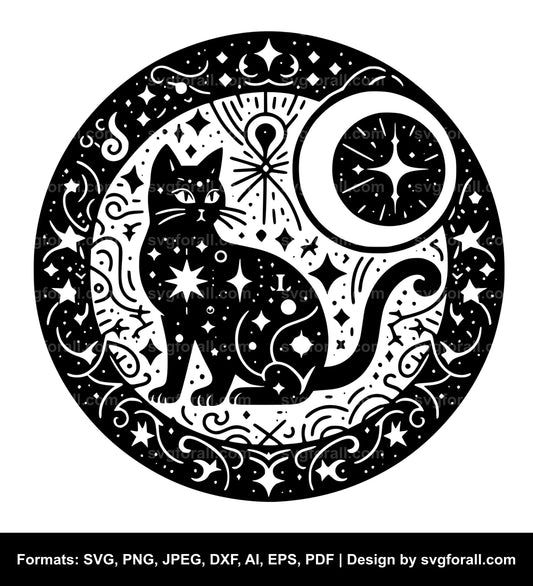 Celestial Cat Clipart SVG