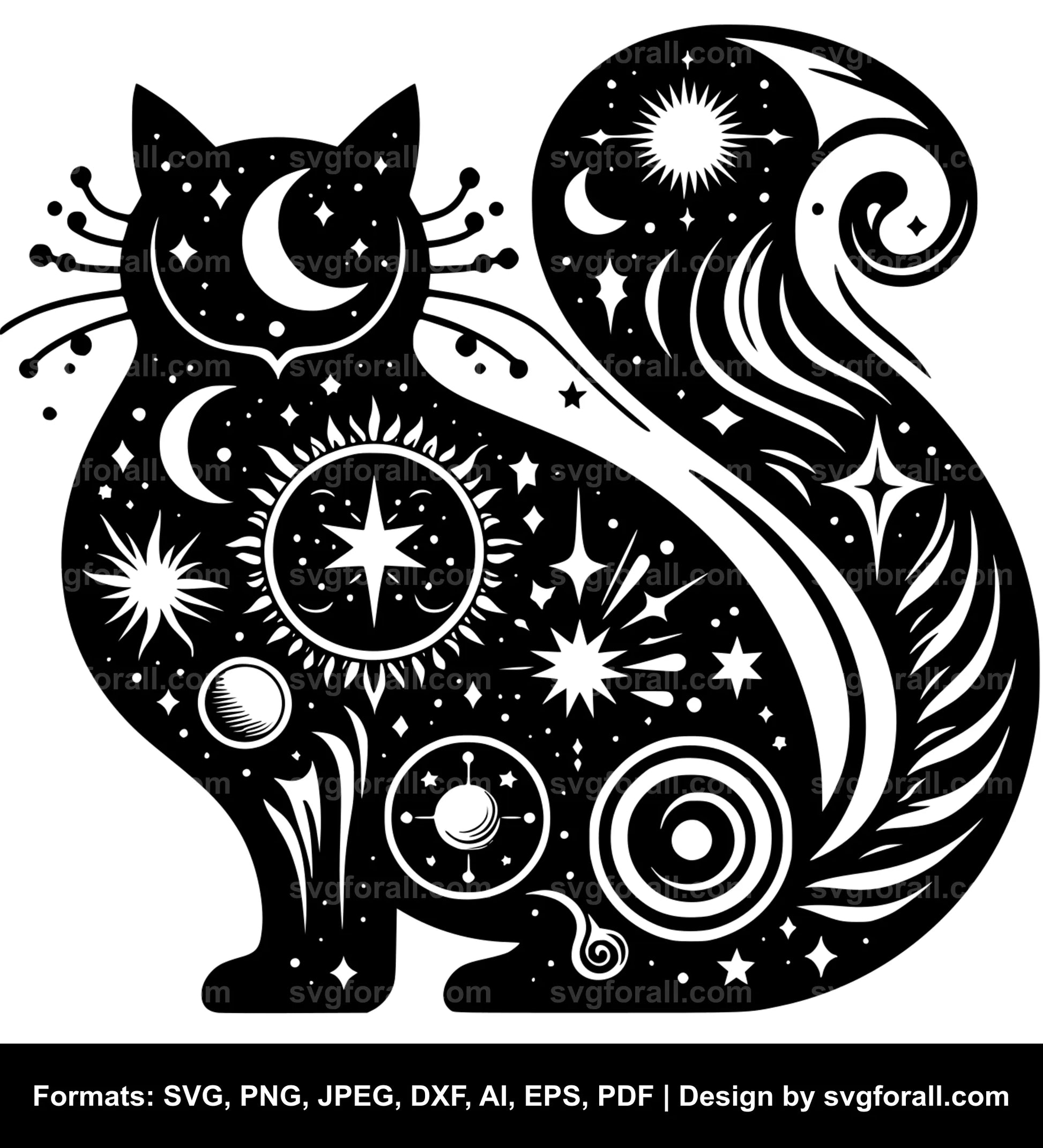 Celestial Cat SVG Cut File