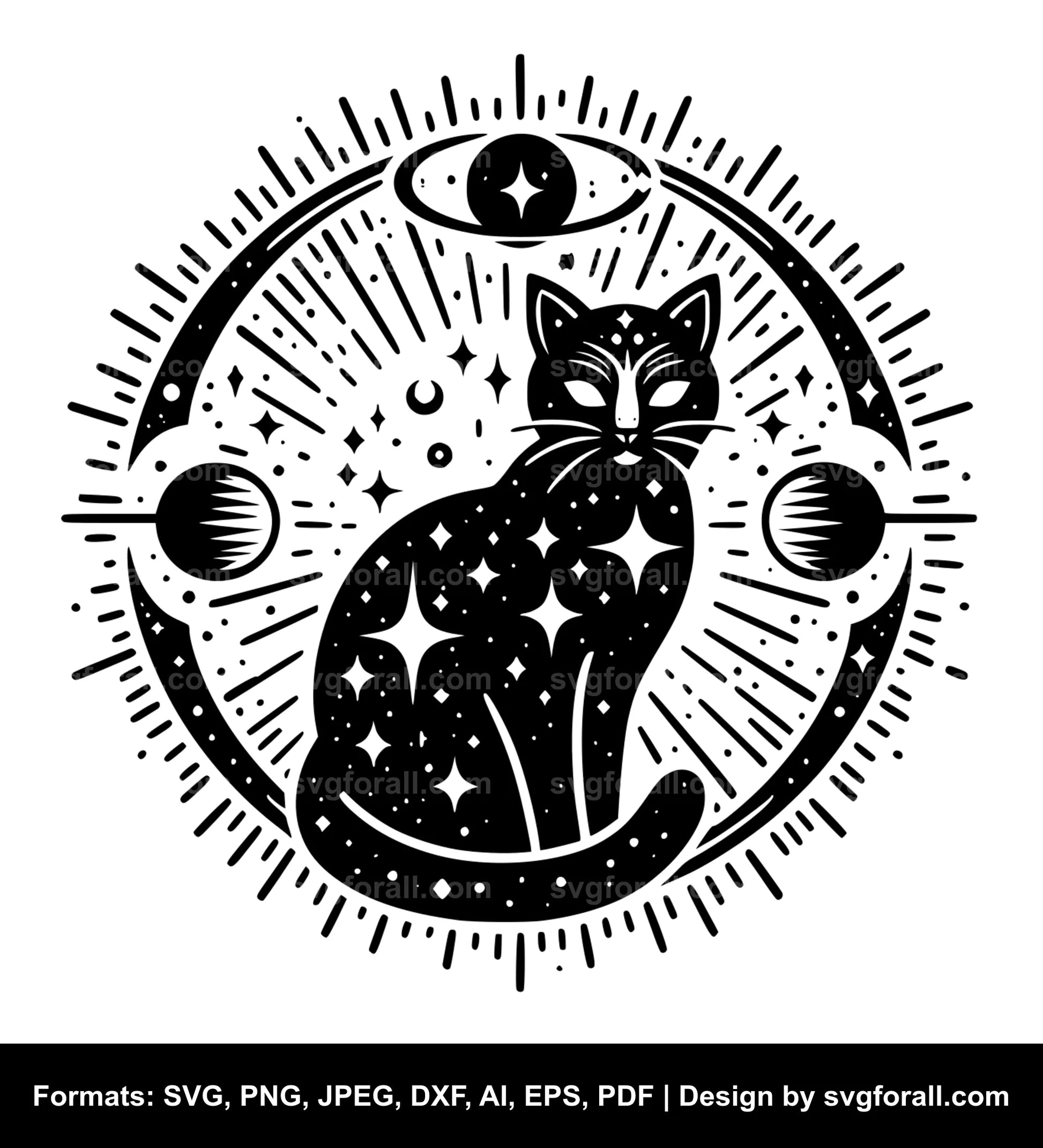 Celestial Cat SVG Design