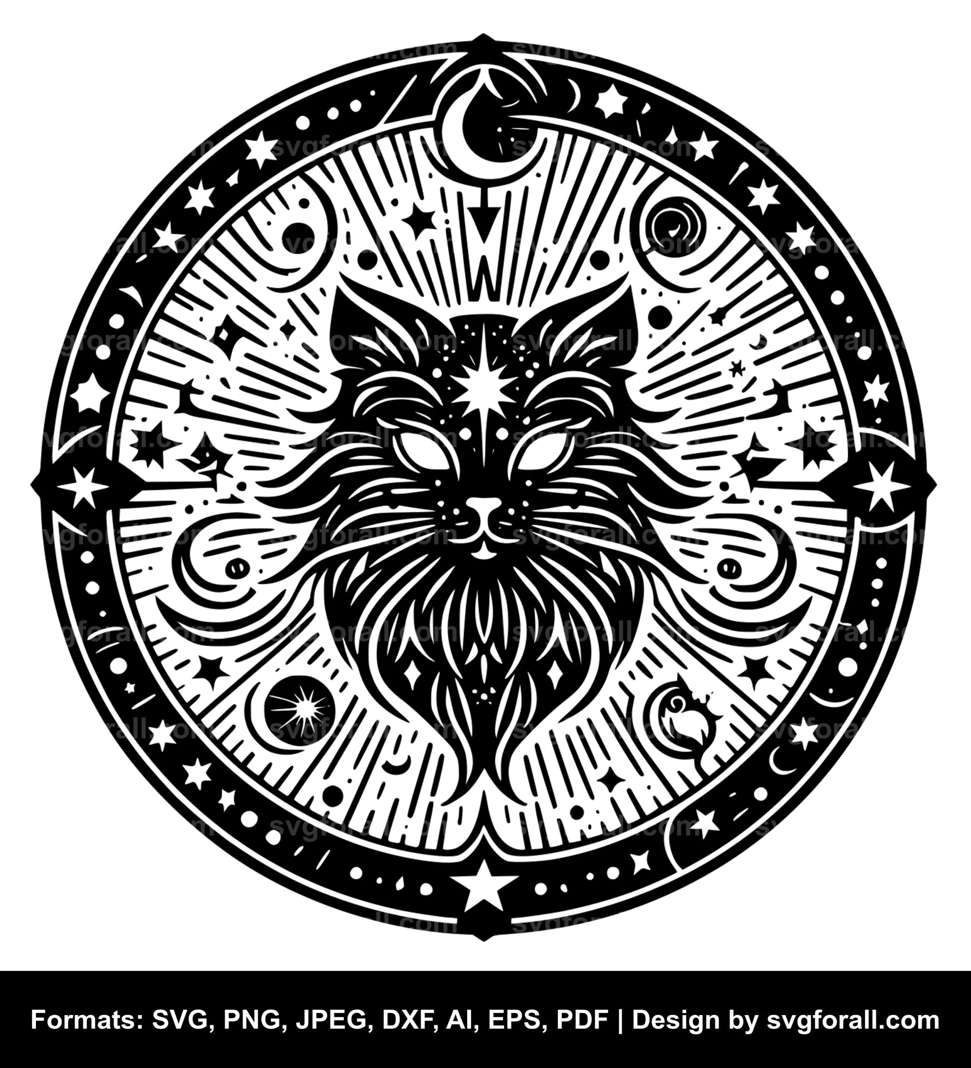 Celestial Cat SVG PNG Image