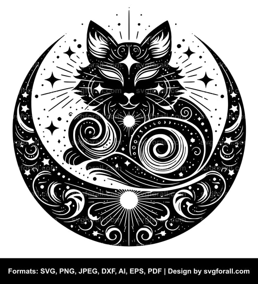 Celestial Cat Vector SVG