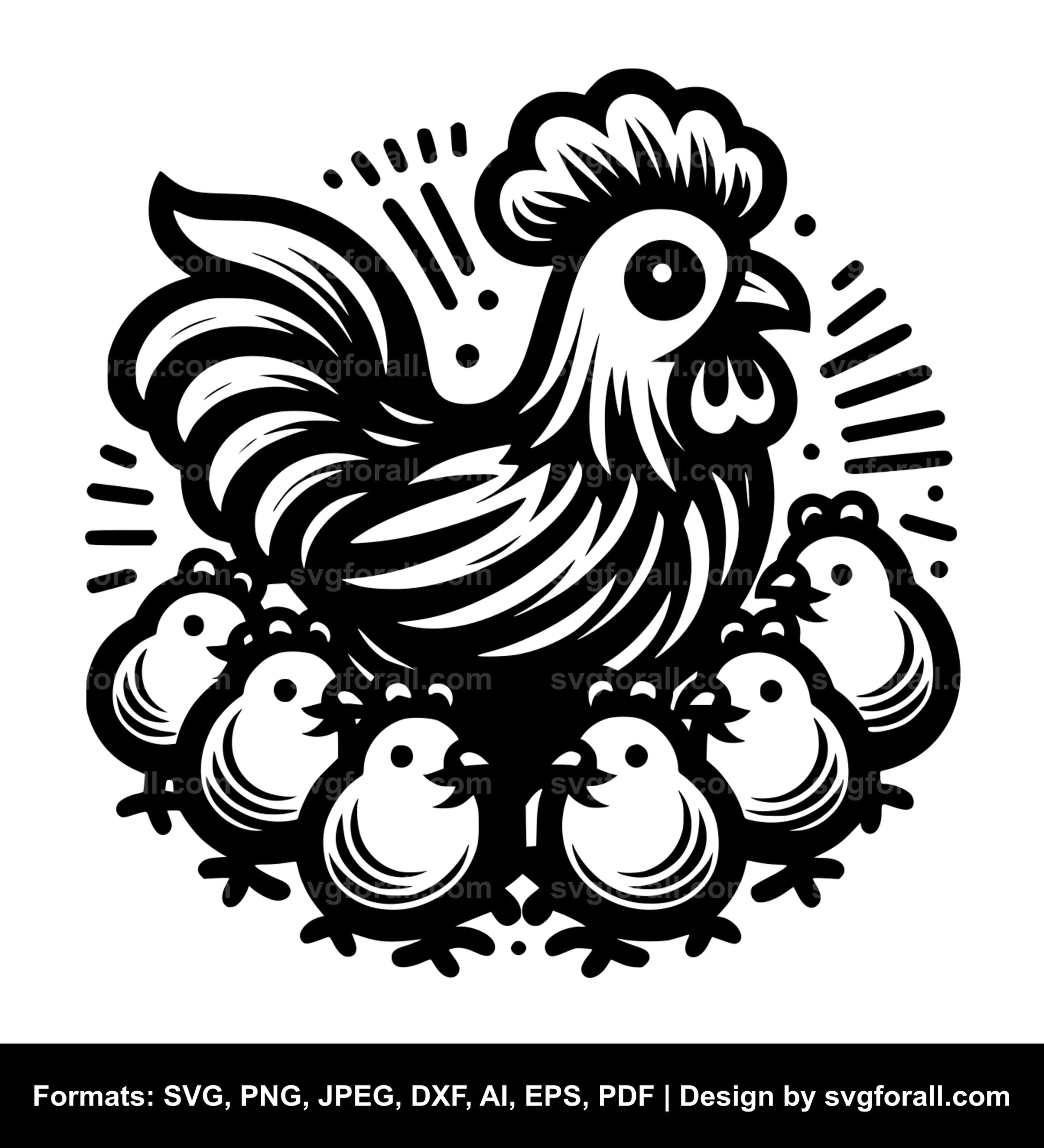 Chicken Black SVG