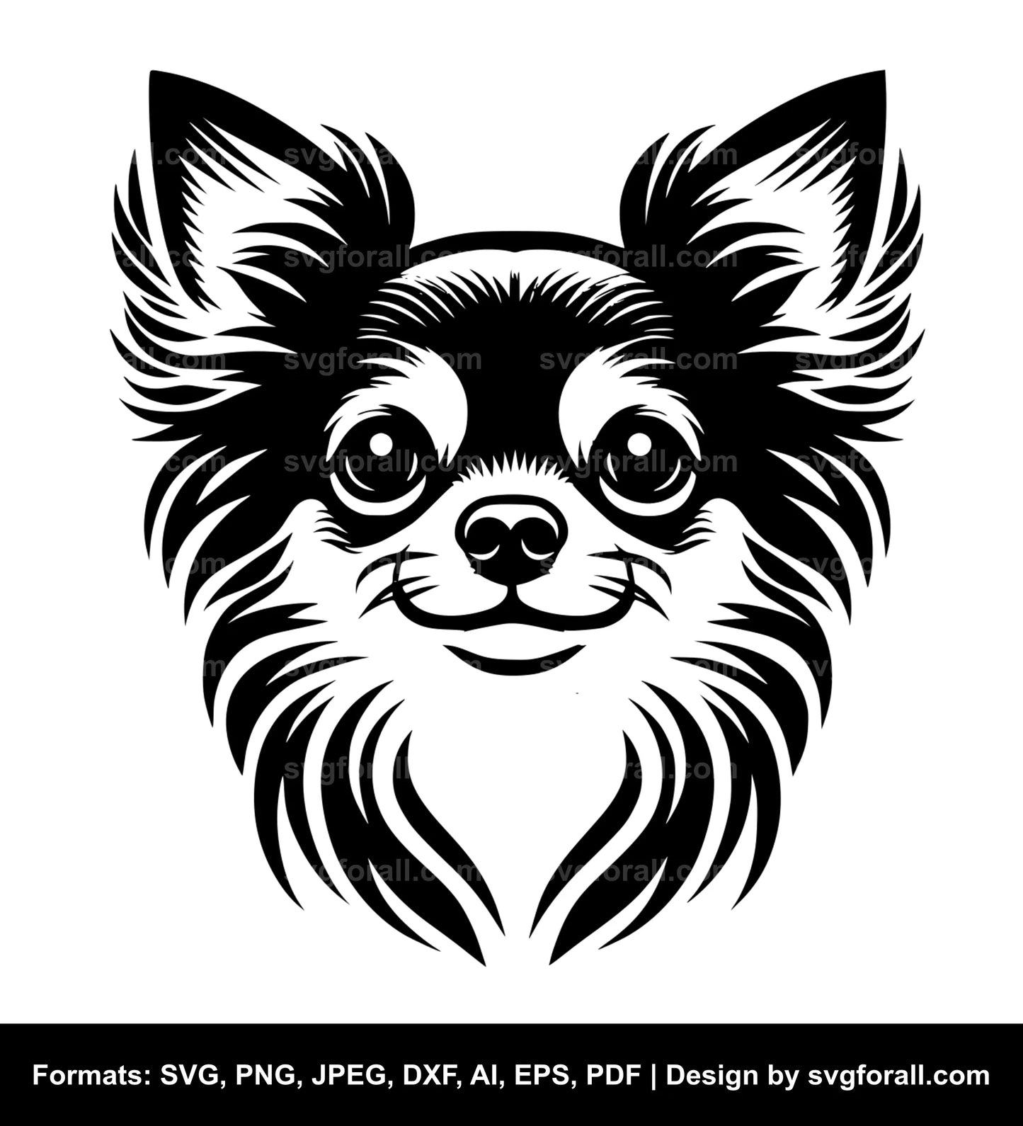 Chihuahua Dog Black SVG