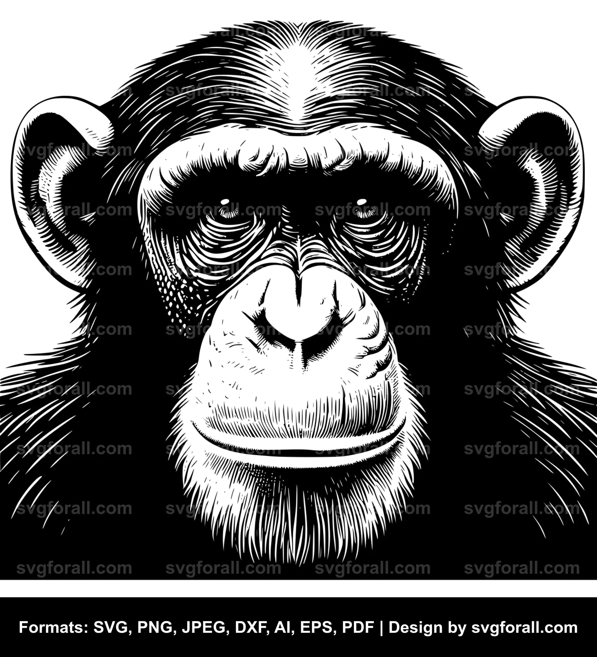 Chimpanzee Black SVG