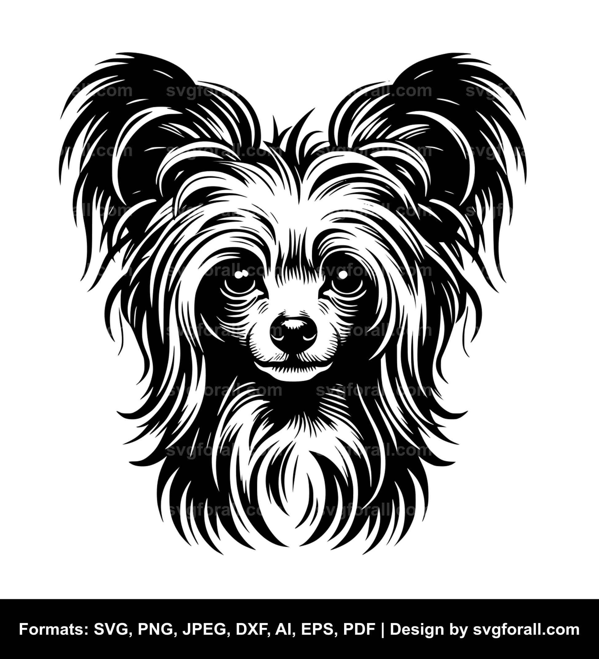 Chinese Crested Dog SVG File