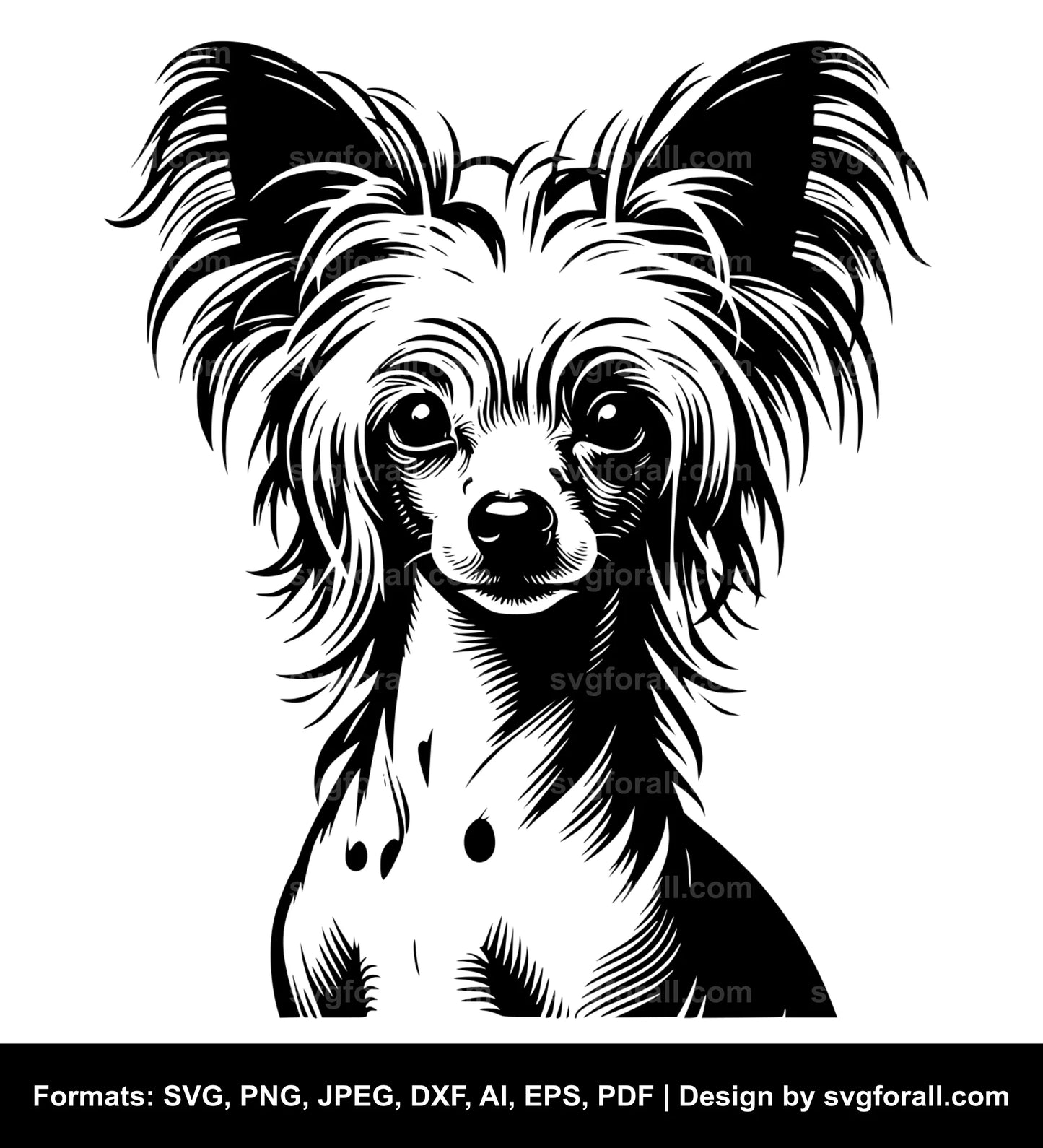 Chinese Crested Dog SVG PNG