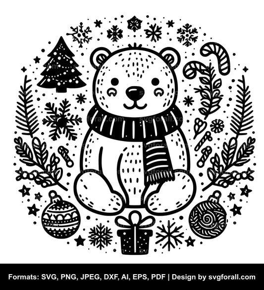 Christmas Bear SVG File