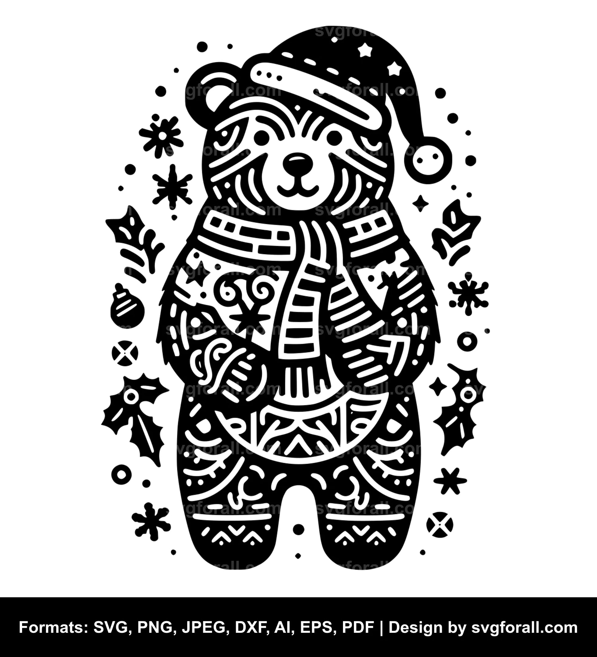 Christmas Bear Vector SVG