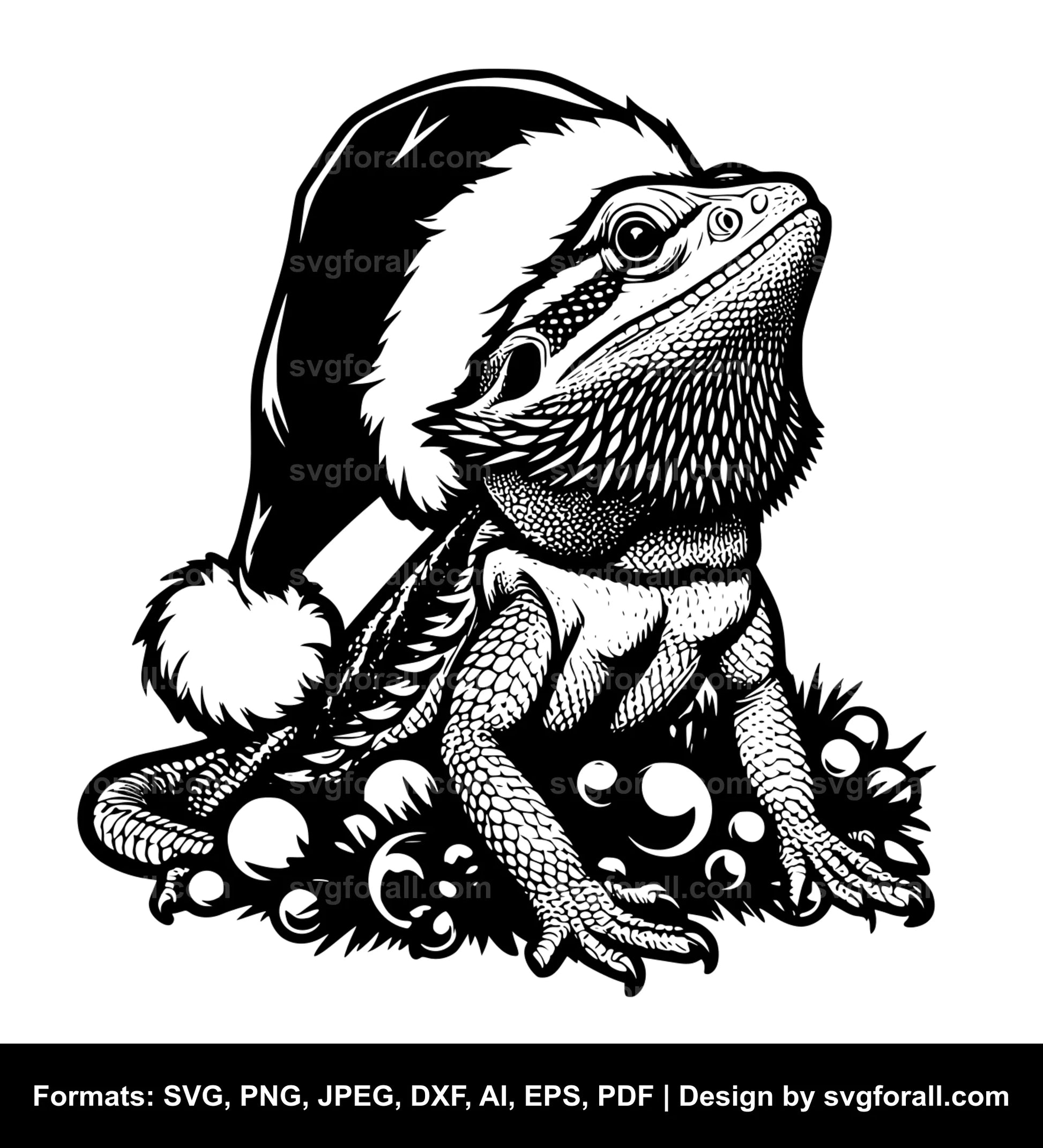 Christmas Bearded Dragon SVG