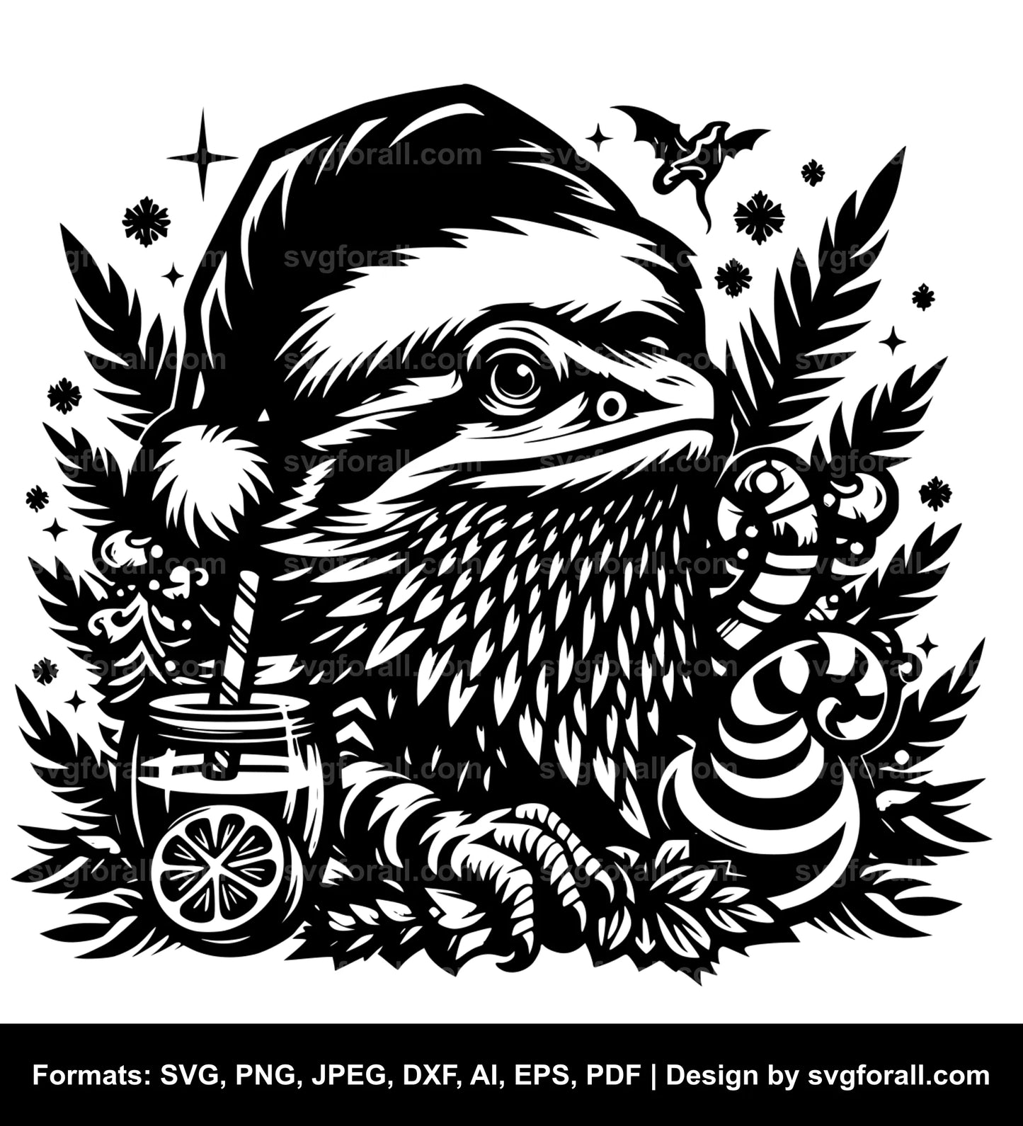 Christmas Bearded Dragon SVG PNG