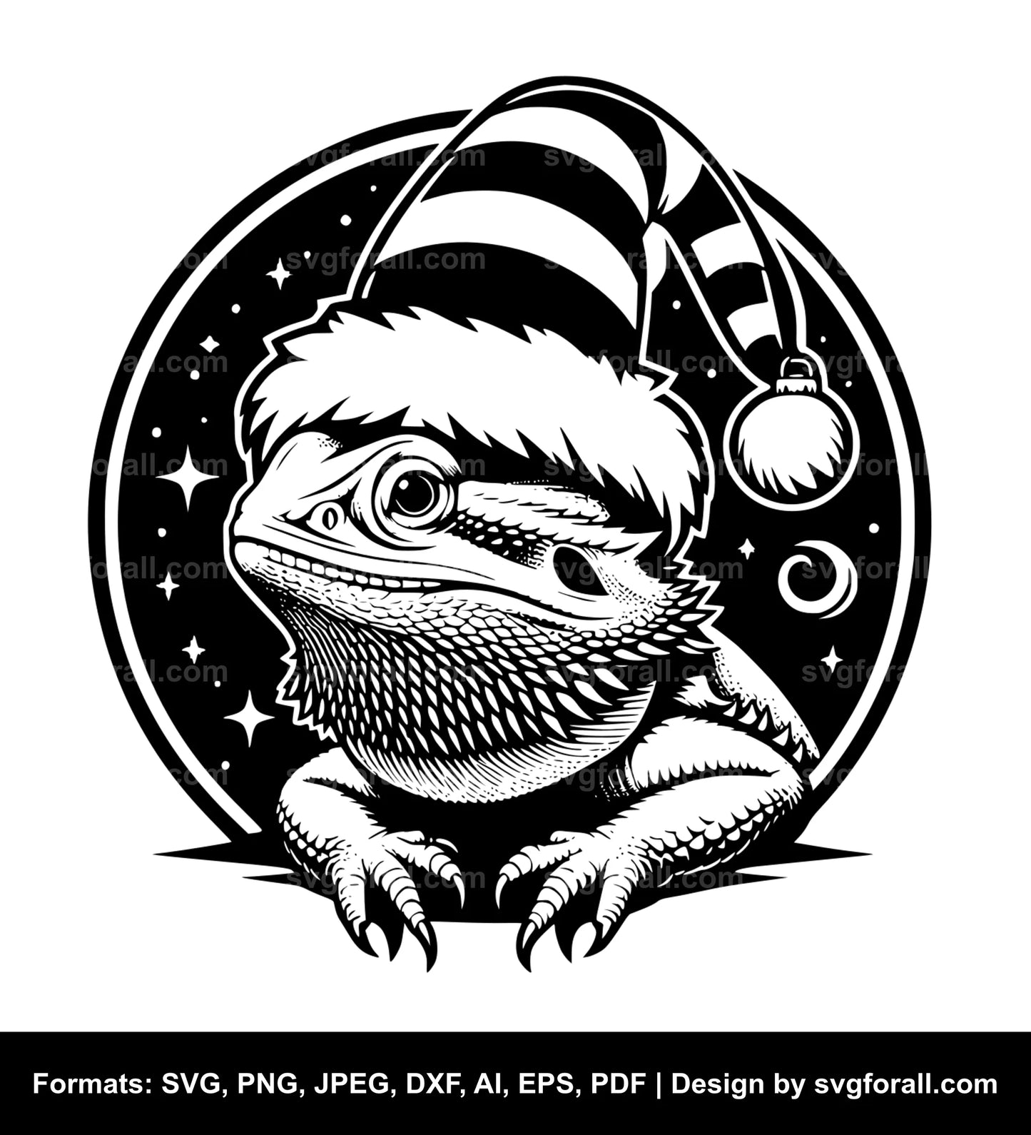 Christmas Bearded Dragon SVG Vector