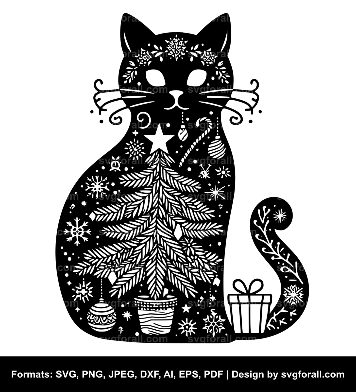 Christmas Cat SVG File