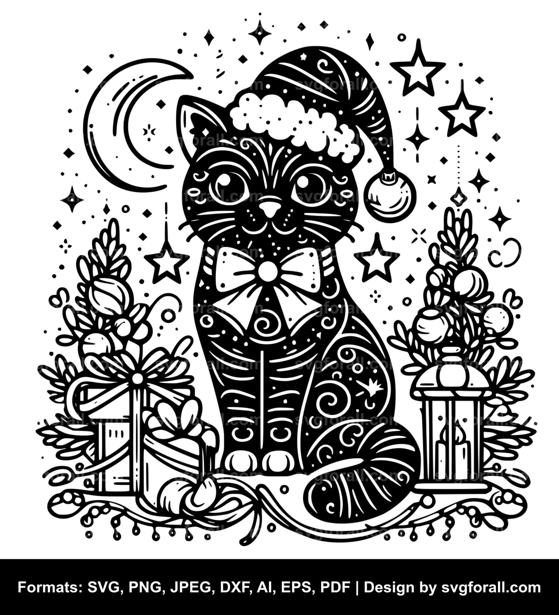 Christmas Cat SVG PNG