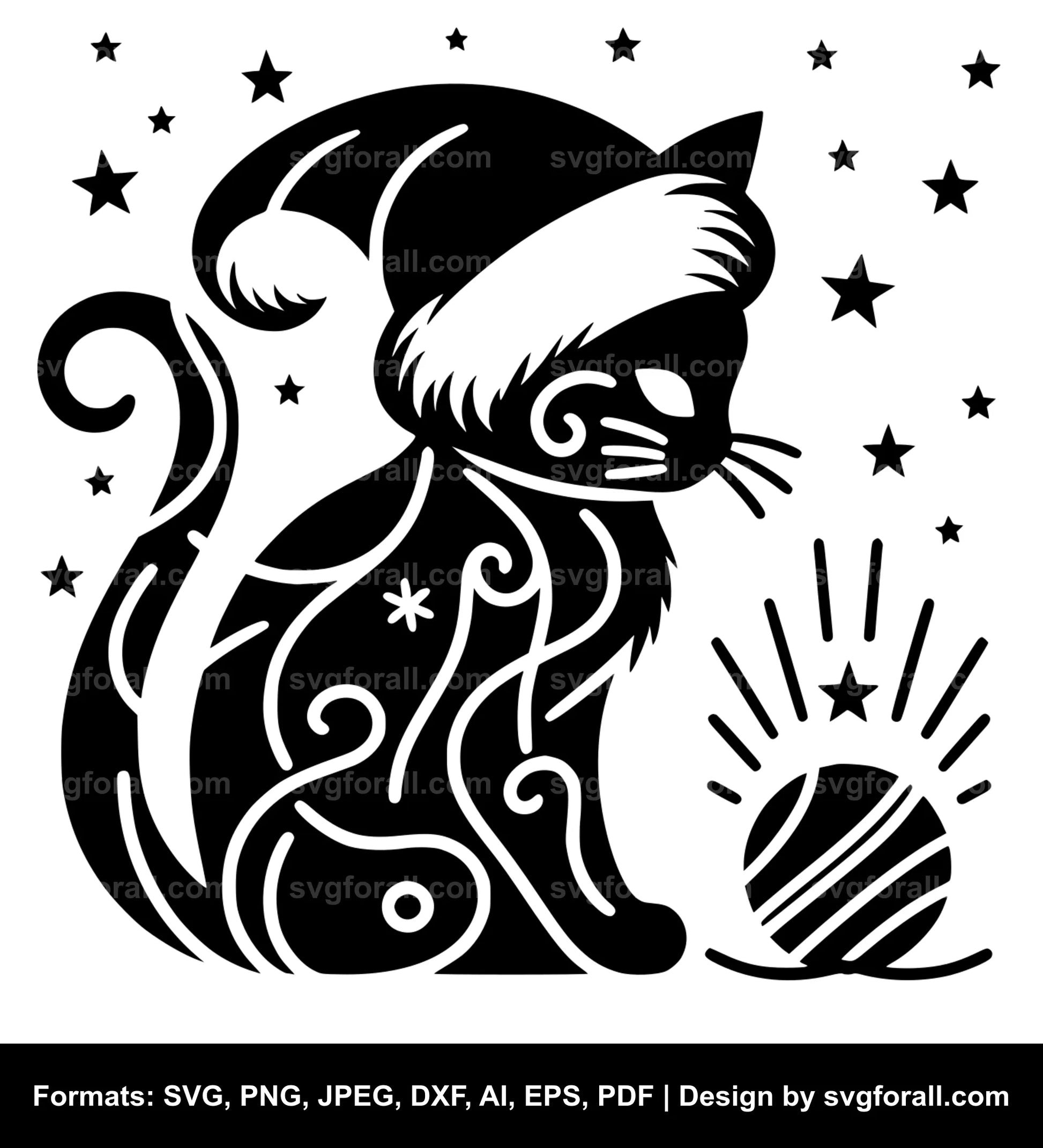 Christmas Cat Vector SVG