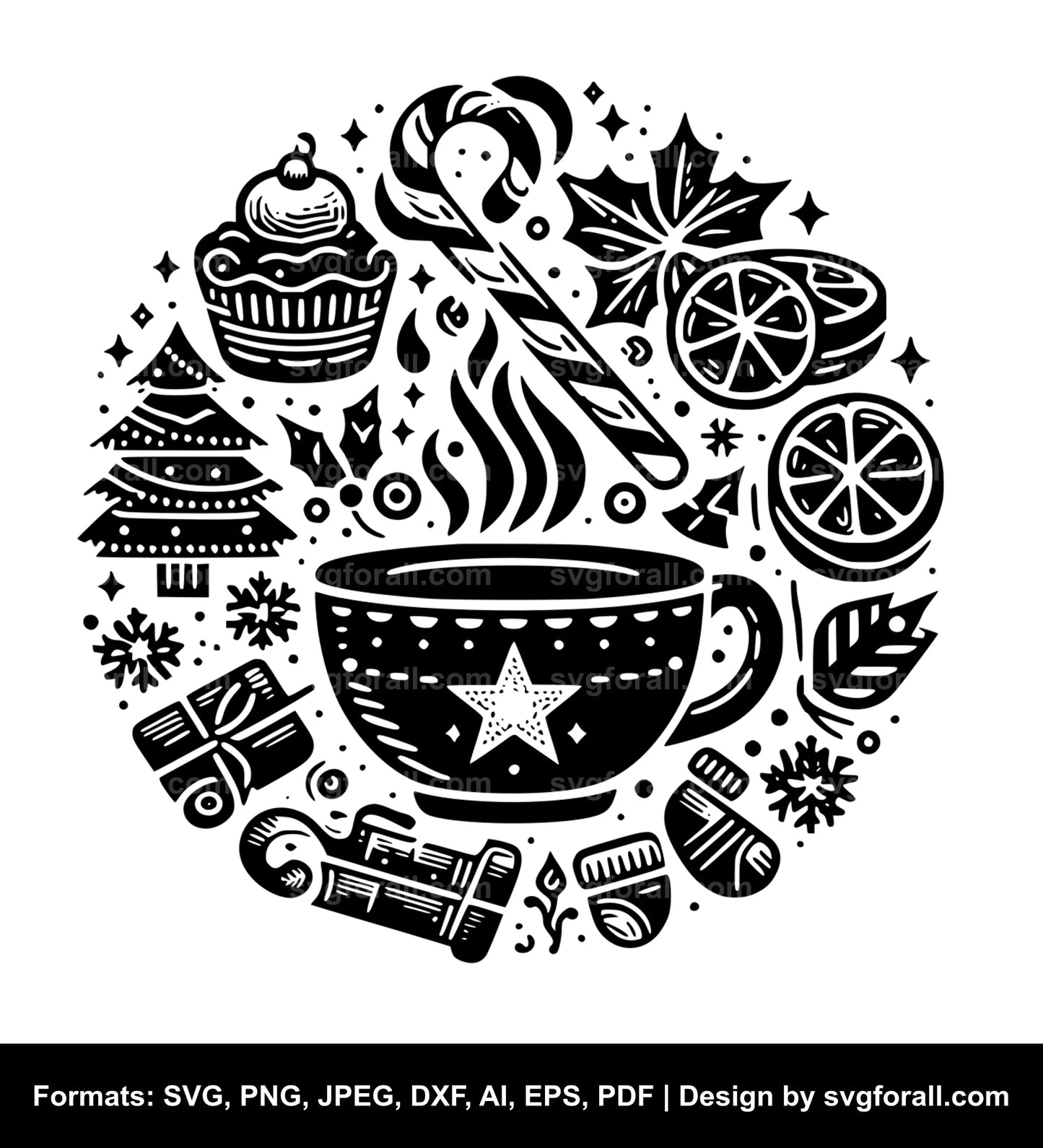 Christmas Coffee Black SVG