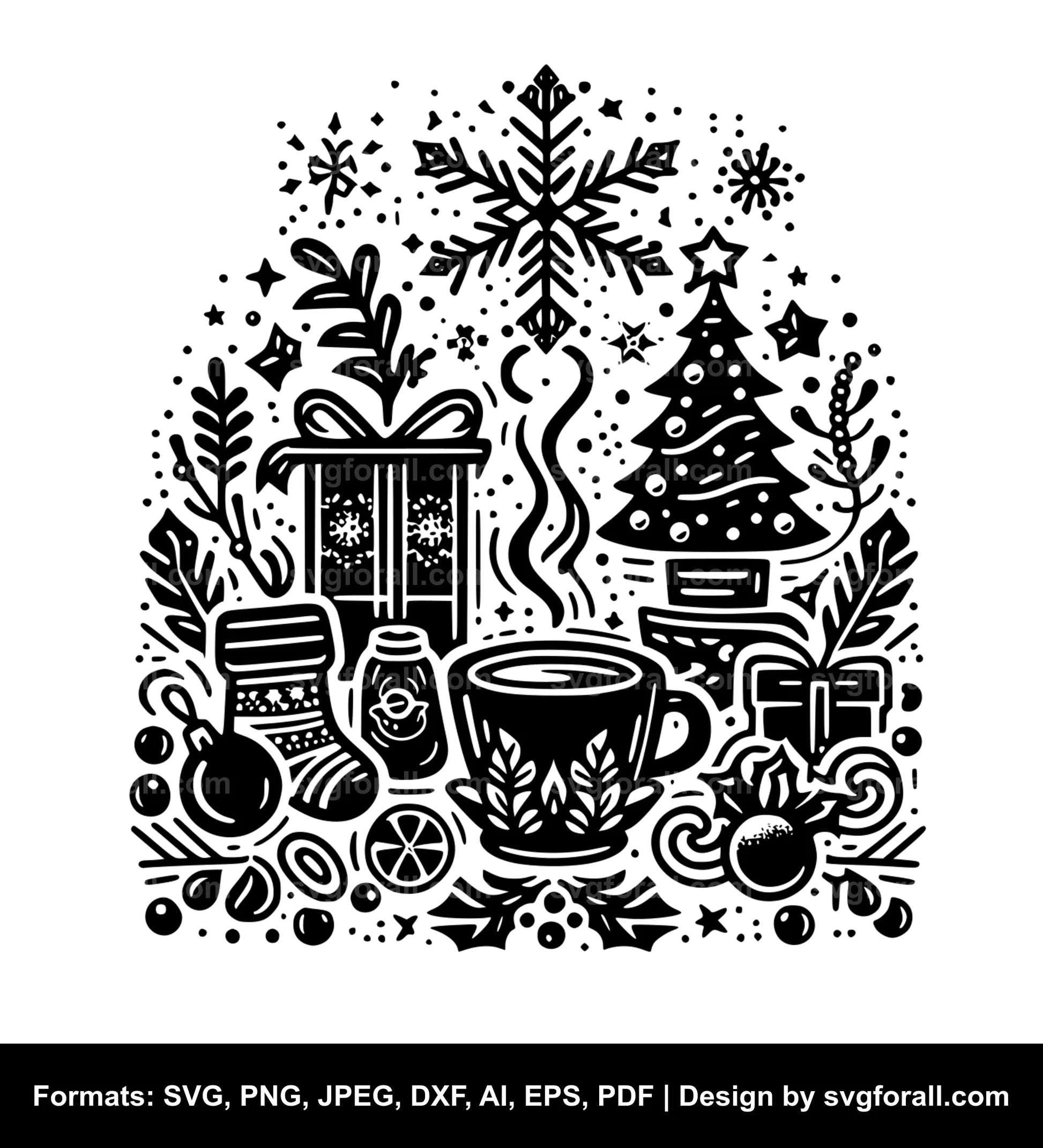 Christmas Coffee SVG PNG