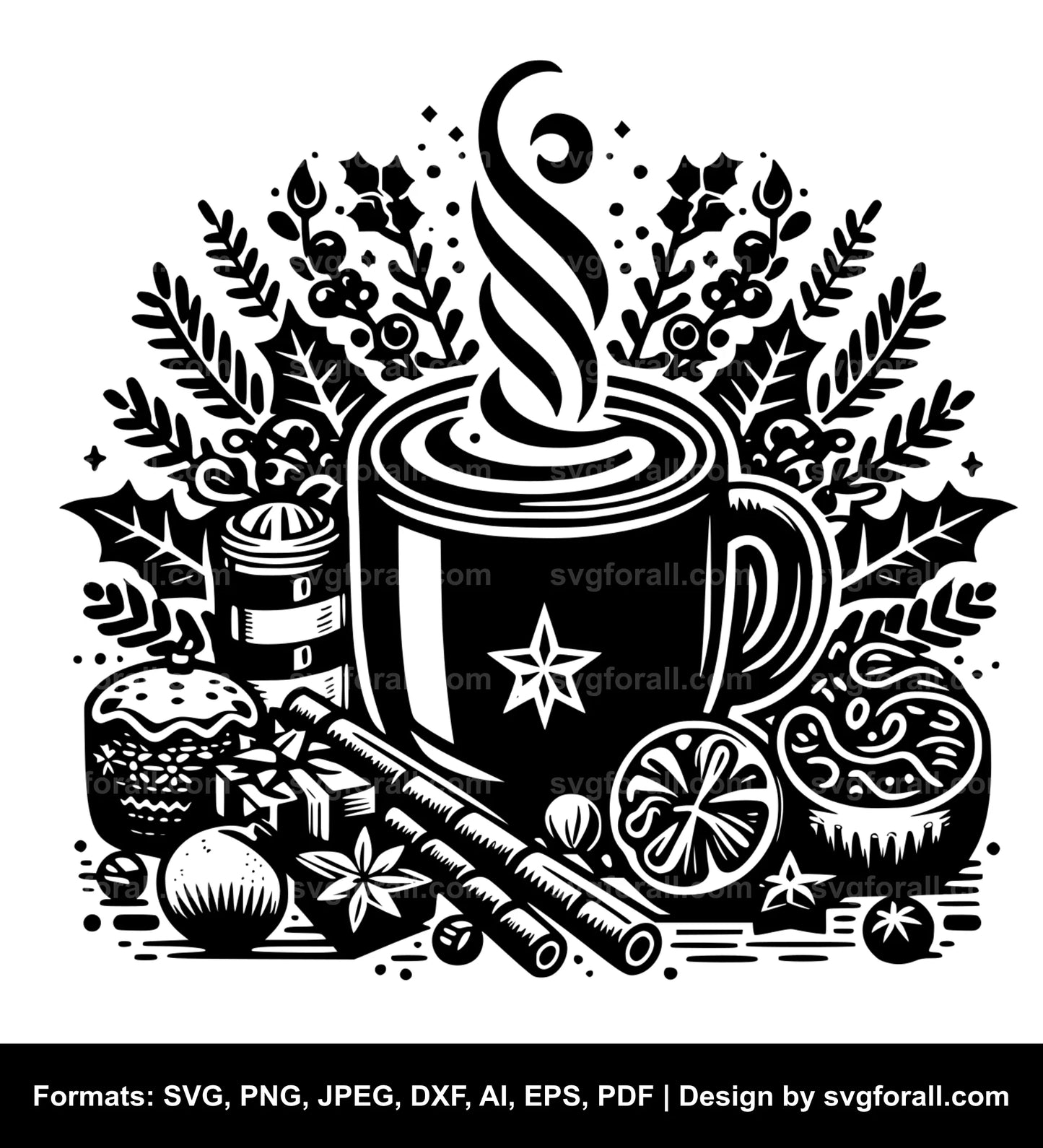 Christmas Coffee SVG Vector