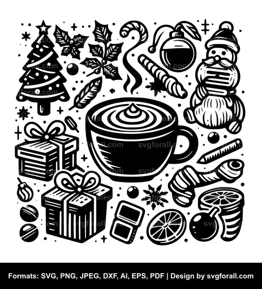 Christmas Coffee Vector SVG