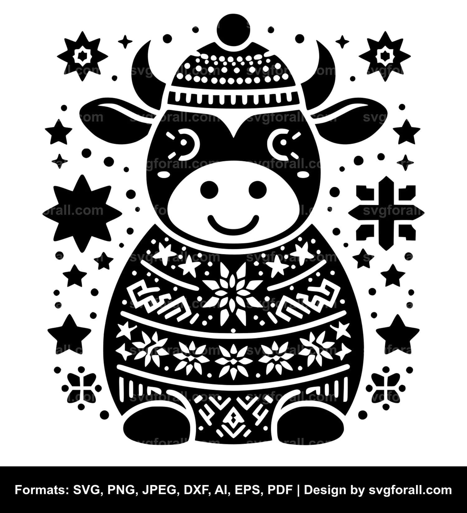 Christmas Cow Cricut SVG