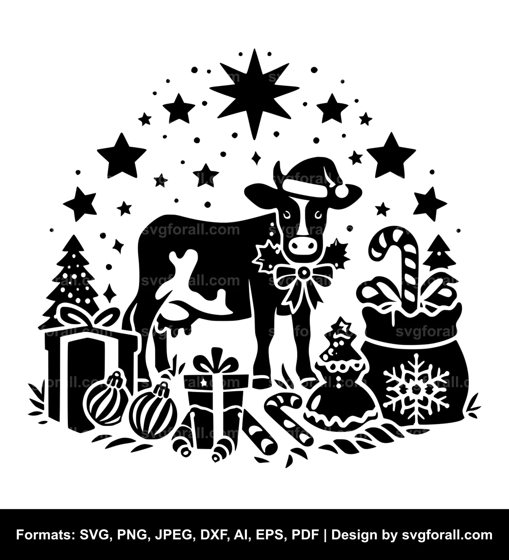 Christmas Cow SVG