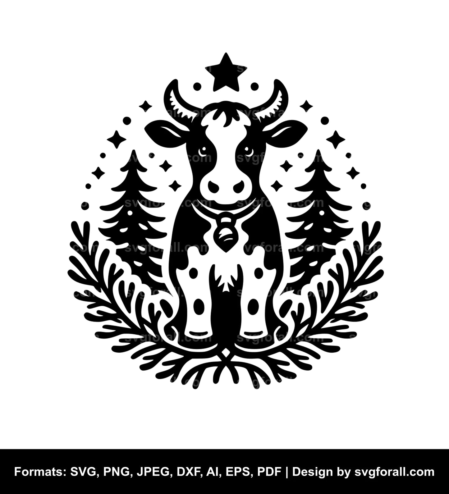 Christmas Cow SVG File