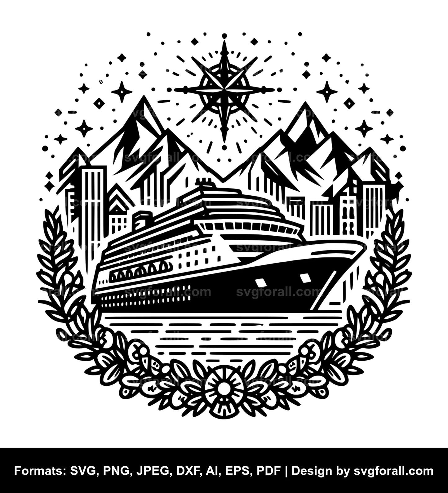 Christmas Cruise Clipart SVG