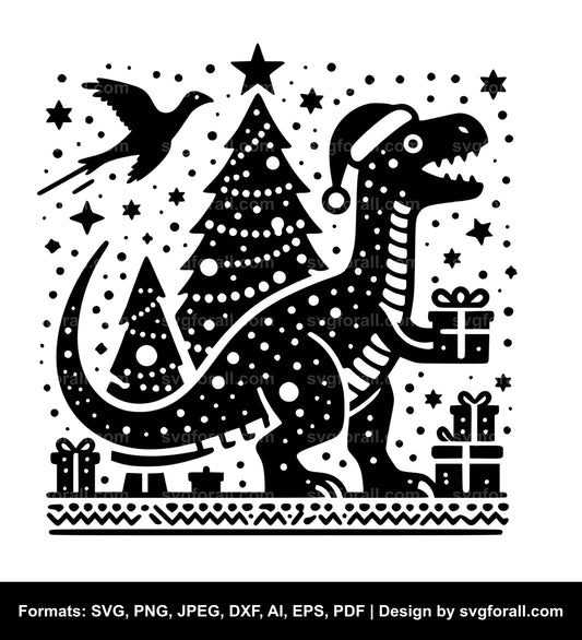 Christmas Dinosaur Cricut SVG