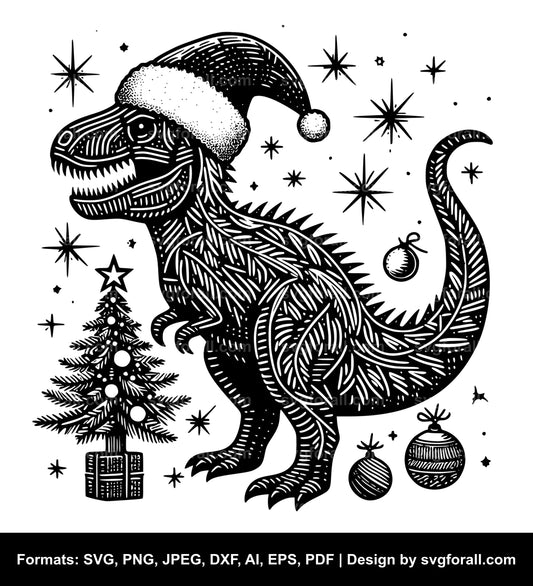 Christmas Dinosaur SVG