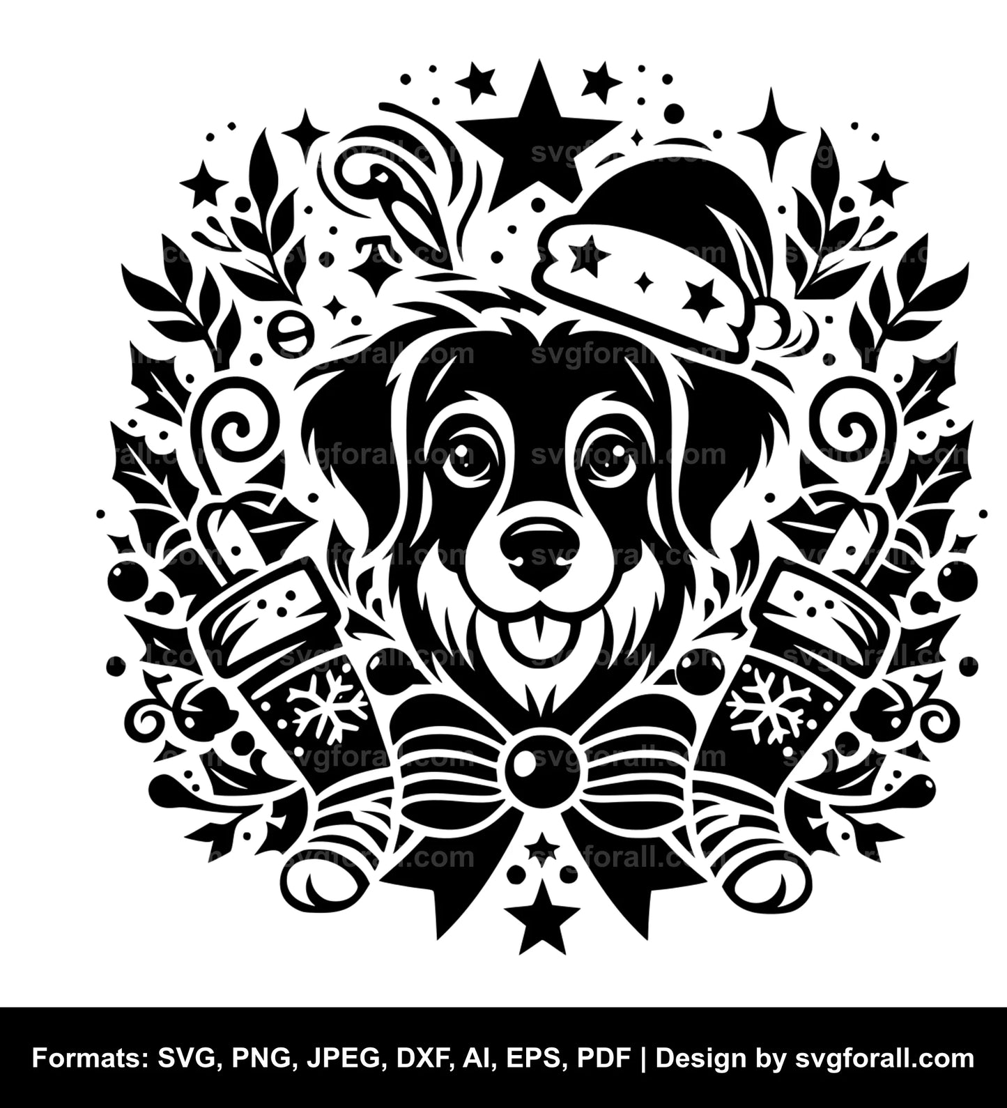 Christmas Dog SVG Vector