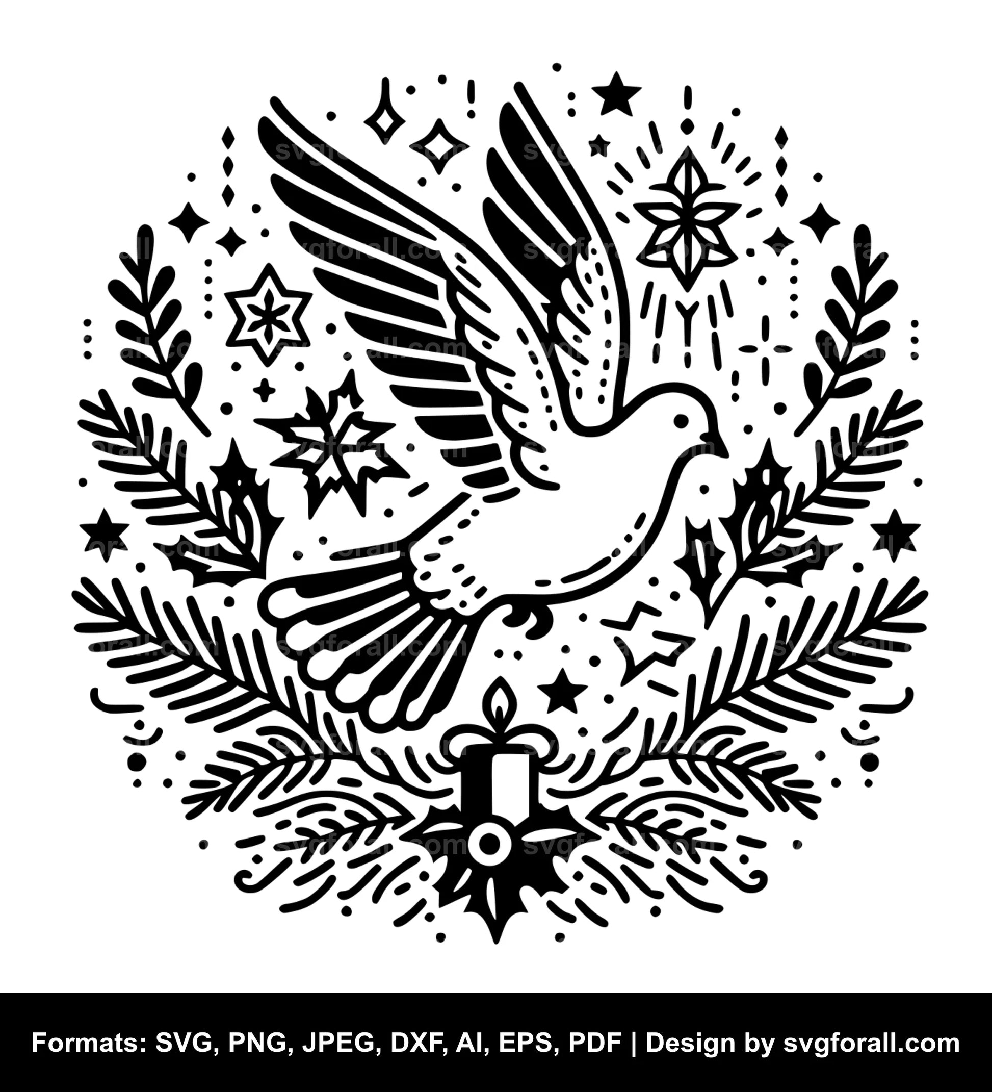 Christmas Dove SVG PNG