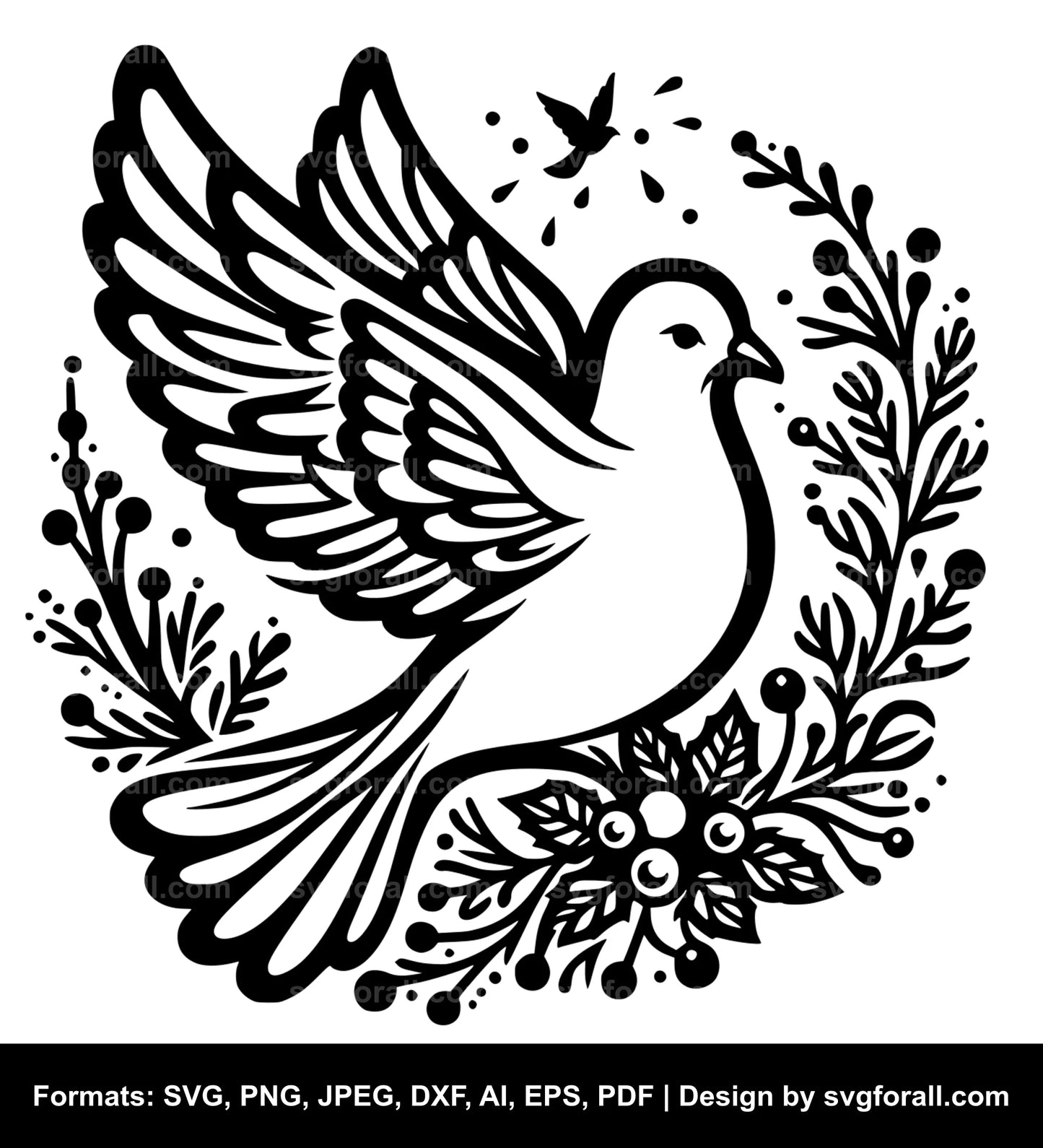 Christmas Dove Vector SVG