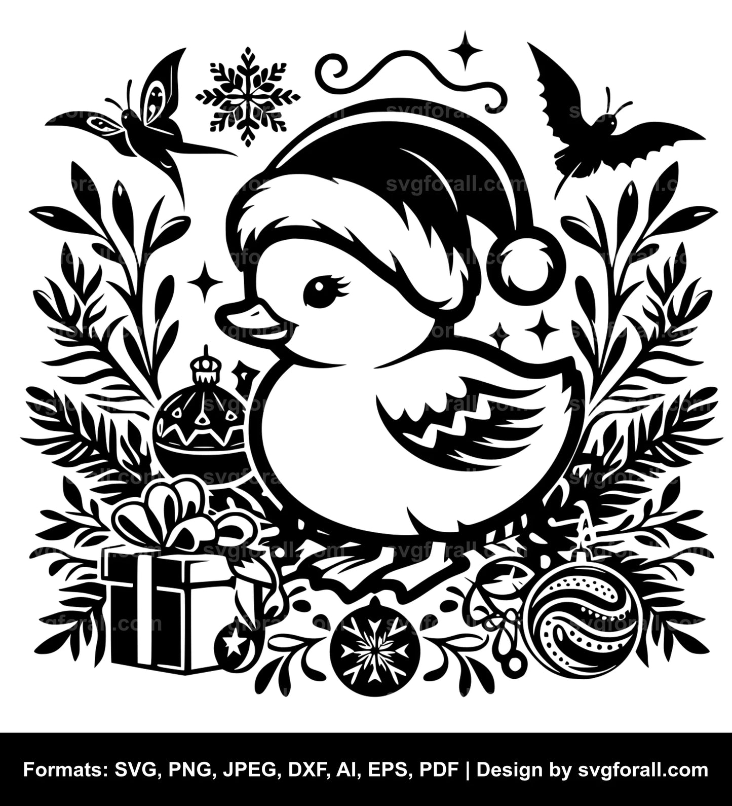 Christmas Duck SVG Vector