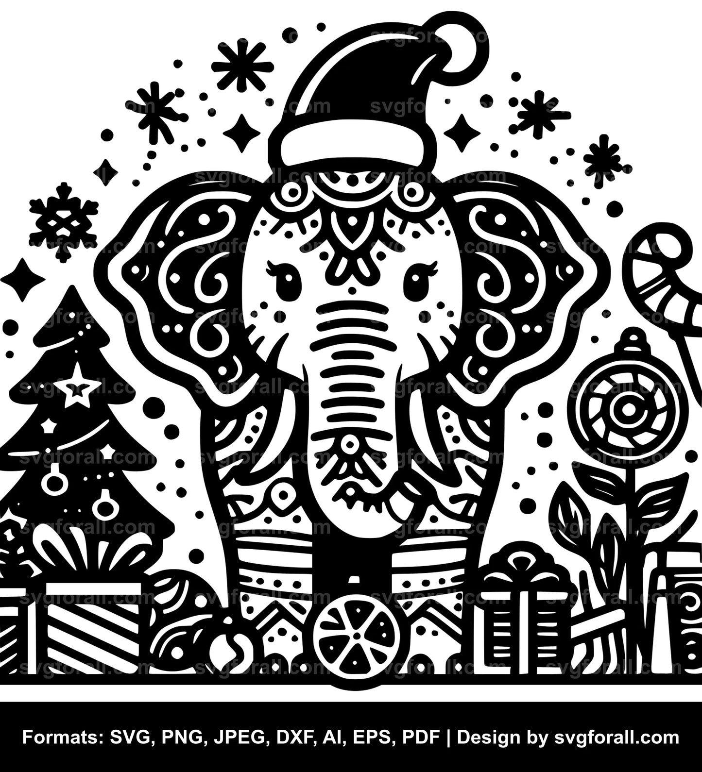 Christmas Elephant Cricut SVG