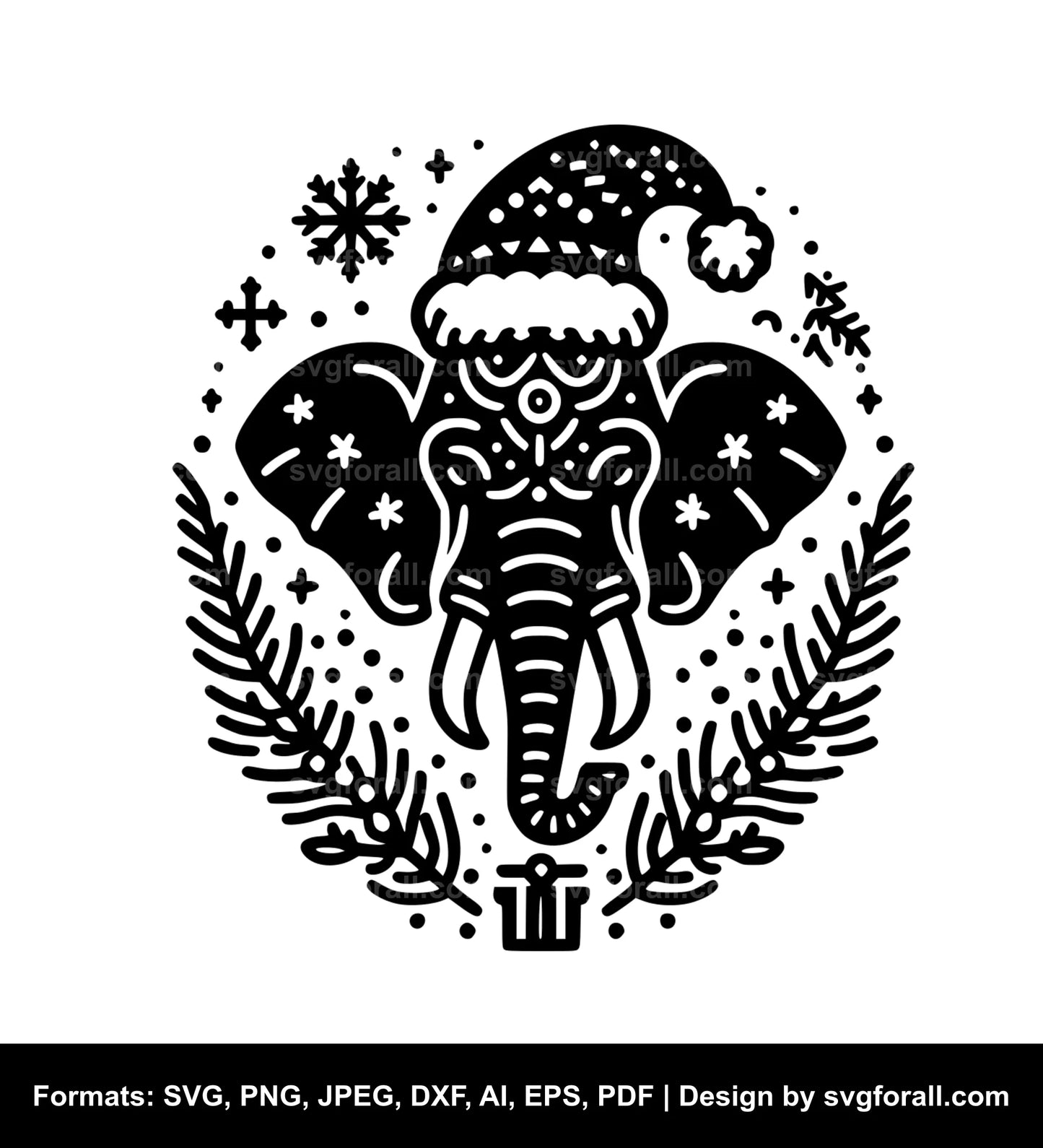 Christmas Elephant SVG