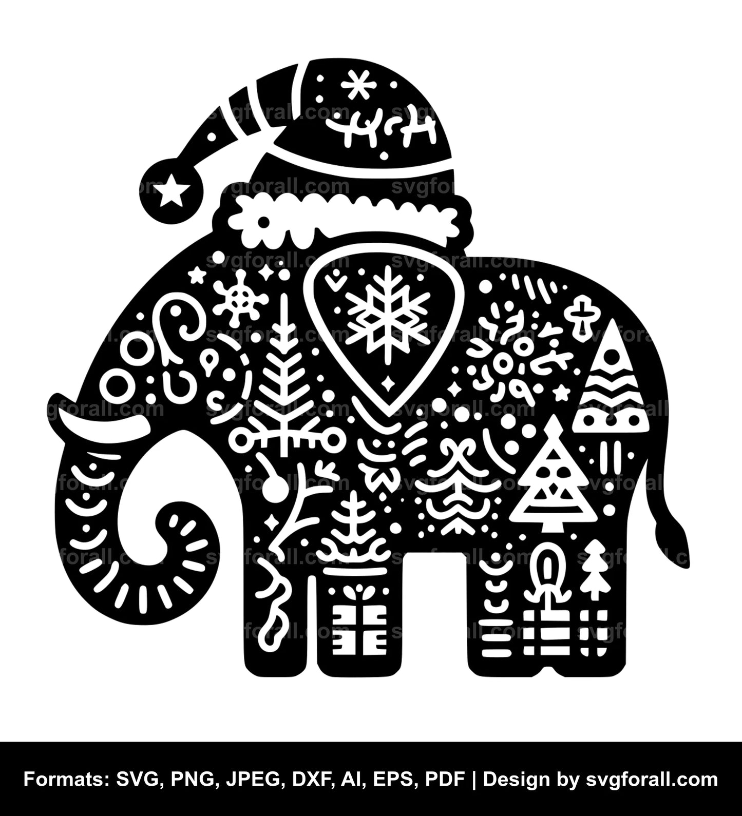 Christmas Elephant SVG File