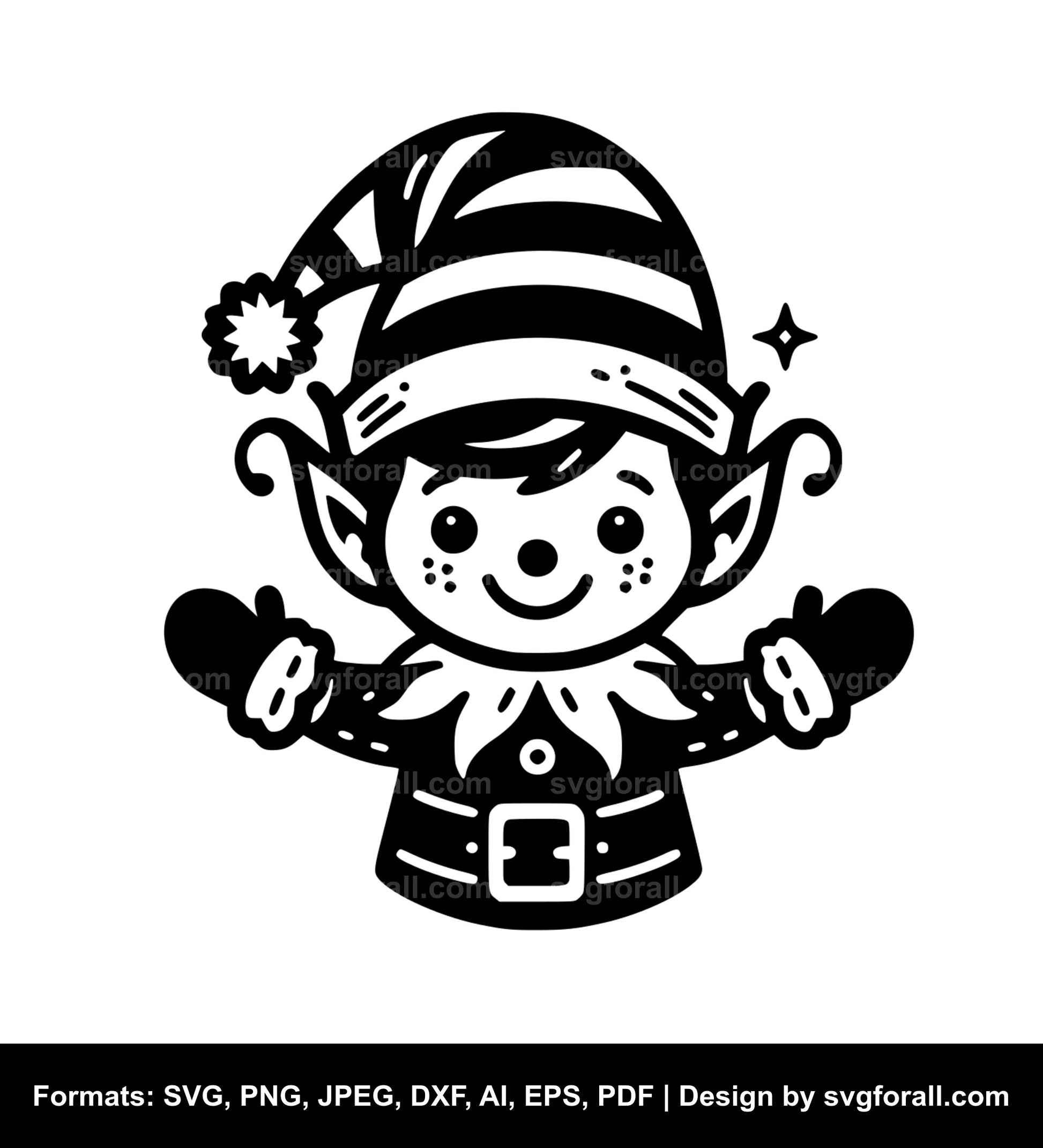 Christmas Elf SVG Vector