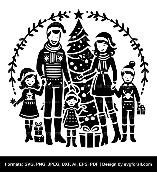 Christmas Family SVG Vector