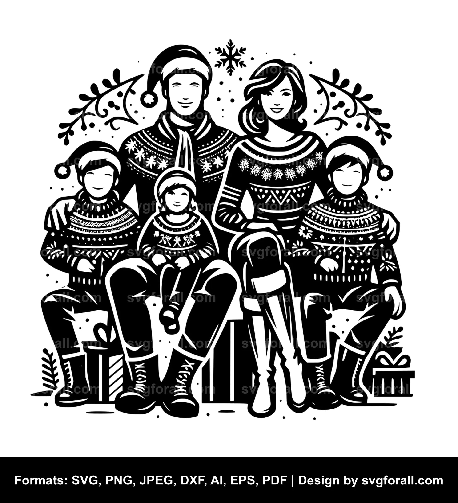 Christmas Family Vector SVG