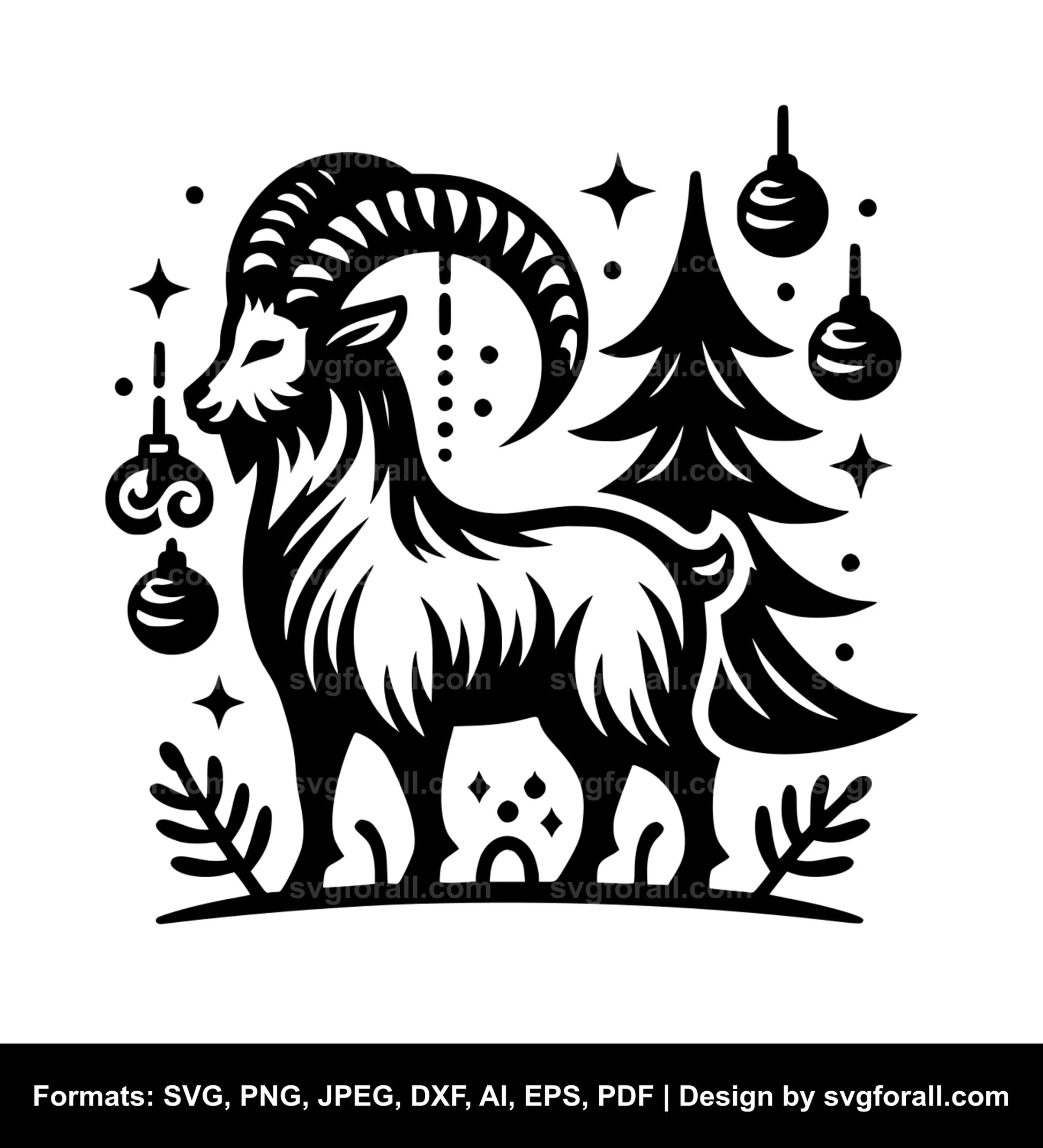 Christmas Goat SVG PNG